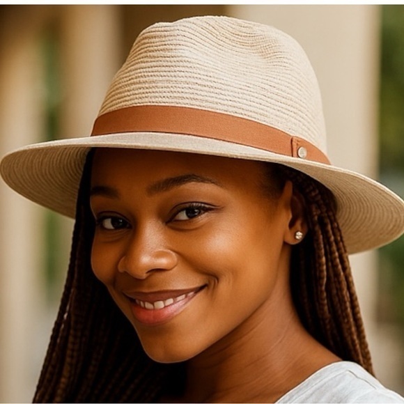 Accessories - Stylish Tan and Brown Wide-Brim Hat